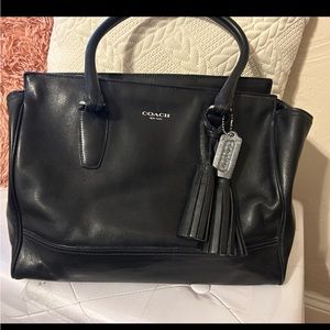 Coach black leather bag